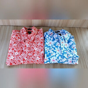 J. Crew Floral Button Down Shirts - Red and Blue